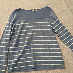Gap light blue stripe boatneck sweater